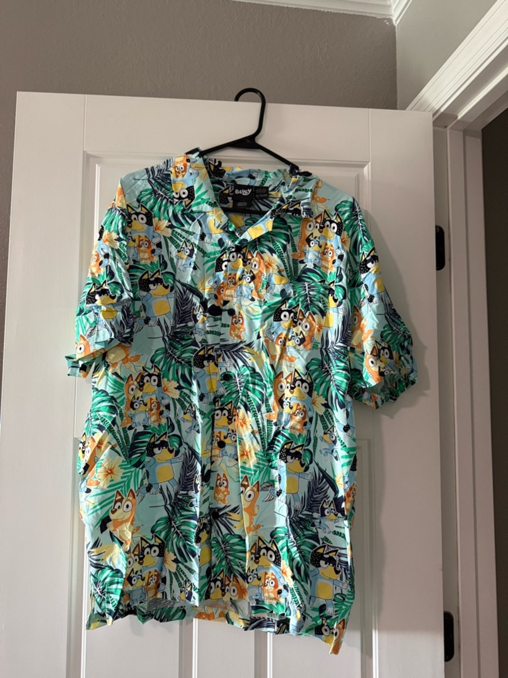 Bluey Tropical Print Button-Up Shirt